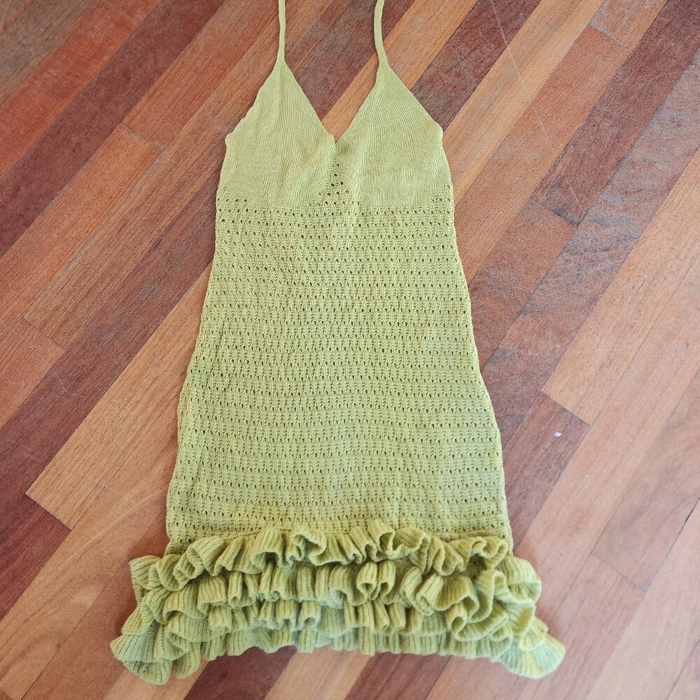 SHEIN Green Knitted Cha Cha Dress Size Medium